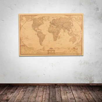 A1 Pc Derliaus Pasaulio Žemėlapyje Senovinių Plakatų Sienos Diagramos Retro Popierius Matinis Kraftpopieris Zemelapis Baras, Kavinė Dekoro Namų Puošybai